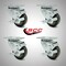 Service Caster 3.5 Inch SS Gray Polyurethane Swivel Top Plate Caster Set with Brake SCC SCC-SS20S3514-PPUB-TLB-4 - alternate 1
